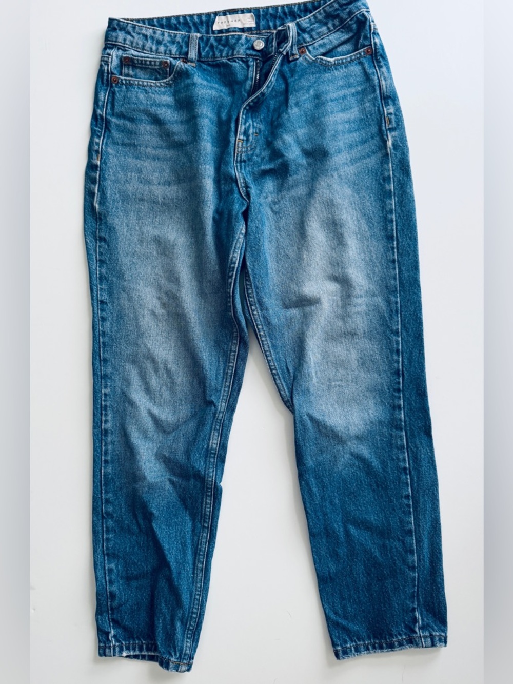 Topshop Women’s mom Jeans in Medium Blue Wash